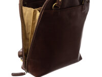 Prato City Rucksack L400 Leder 2 in 1 Rucksack und Umhängetasche brown