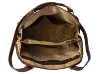 Prato City Rucksack L400 Leder 2 in 1 Rucksack und Umhängetasche brown