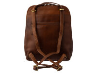 Prato City Rucksack L400 Leder 2 in 1 Rucksack und Umhängetasche dark cognac