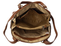 Prato City Rucksack L400 Leder 2 in 1 Rucksack und Umhängetasche dark cognac