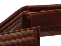 JS Geldbörse Scheintasche C22292 RFID-Blocker Leder Querformat cognac