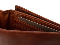JS Geldbörse Scheintasche C22292 RFID-Blocker Leder Querformat cognac