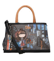 Anekke Contemporary Short Handle Bag Handtasche 37801-221 grau/cognac