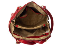 Prato City Rucksack L400 Leder 2 in 1 Rucksack und Umhängetasche red