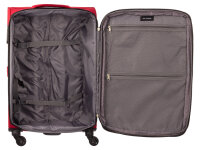 Top Travel  Koffer Spinner 42243071 ca. 70 cm mit Dehnfalte rot / schwarz