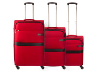 Top Travel  3er Koffer SET Spinner S/M/L rot / schwarz