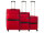 Top Travel  3er Koffer SET Spinner S/M/L rot / schwarz