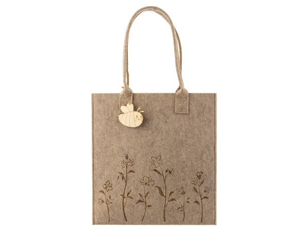 Noor Living Filztasche Shopper 32124 Blumenwiese Holzbiene