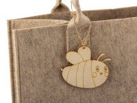 Noor Living Filztasche Shopper 32124 Blumenwiese Holzbiene grau