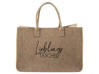 Noor Living Filztasche Shopper 32128 "Lieblingstasche" Schriftzug beige