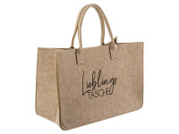 Noor Living Filztasche Shopper 32128 "Lieblingstasche" Schriftzug beige