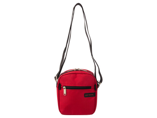 Top Travel 422431 Umhängetasche Reißverschlusstasche rot / schwarz
