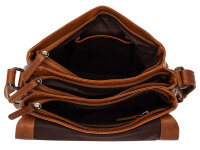 Prato Jagdttasche XL mit Überschlag  cognac