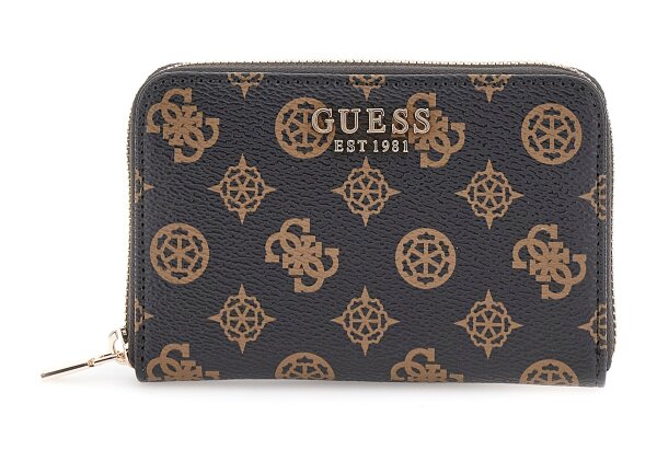 GUESS Laurel SLG Medium Zip Damen Geldbörse mocha logo