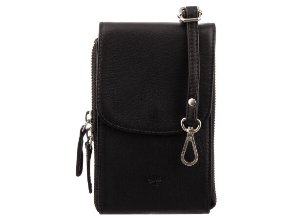 Prato AJ11 Handy Umhängetasche Rindleder black