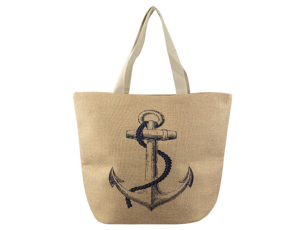 JSI Bade Shopper 1088 Tasche Maritim Strandtasche Anker groß