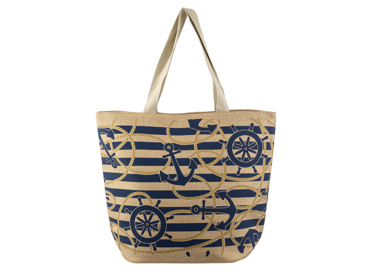 JSI Bade Shopper 1088 Tasche Maritim Strandtasche Steuerrad/Anker