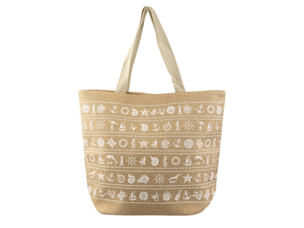 JSI Bade Shopper 1088 Tasche Maritim Strandtasche weiss