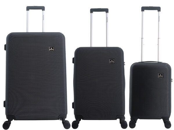 Saxoline Twist L ABS/PC Spinner Koffer Set Gr. S/M/L mit TSA-Zahlenschloss black