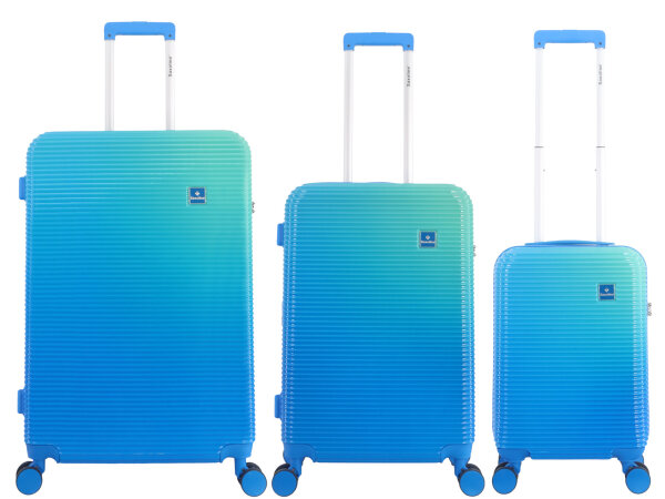 Saxoline Twist L ABS/PC Spinner Koffer Set Gr. S/M/L mit TSA-Zahlenschloss blue gradient
