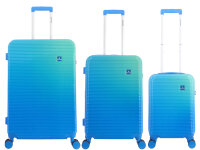 Saxoline Twist L ABS/PC Spinner Koffer Set Gr. S/M/L mit TSA-Zahlenschloss blue gradient
