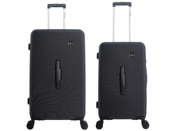 Saxoline Twist Trunk ABS/PC Spinner Koffer Set Gr. M/L mit TSA-Zahlenschloss black