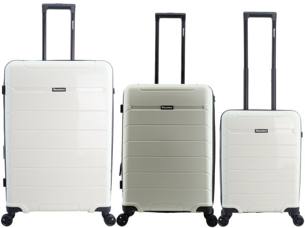Discovery Skyward  PP Spinner Koffer Set Gr. S/M/L mit TSA-Zahlenschloss white