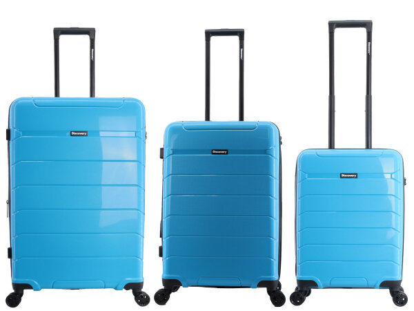 Discovery Skyward  PP Spinner Koffer Set Gr. S/M/L mit TSA-Zahlenschloss light blue