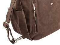 Prato LM S551-P Joyce Vintage PU 2in1 Rucksack - Umhängetasche brown