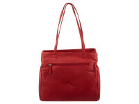 Prato LM Asif Tragetasche Handtasche geprägtes Rindleder, 31 x 28 x 10 cm (B x H x T)  - K05 rot