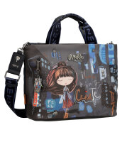 Anekke Contemporary Schultertasche mit 2 Griffen Short Handle Bag Shopper 37801-222 grau