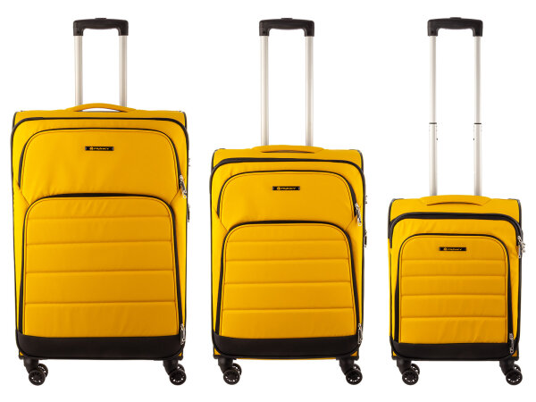 Franky T1-B Trolley DR Spinner 3er SET 55/65/75er Größe S/M/L yellow
