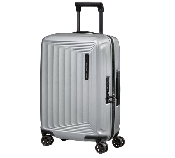 Samsonite Nuon Spinner 55 cm EXP mit TSA-Zahlenschloss matt silver