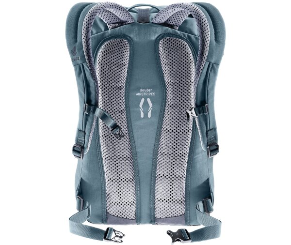 Deuter Rucksack StepOut 22 – 125 Jahre Edition, Schwarz, Mit Airstripes Belüftung, Roll-Top