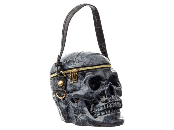 Magic Bags Tasche Umhängetasche "Totenkopf"  grau