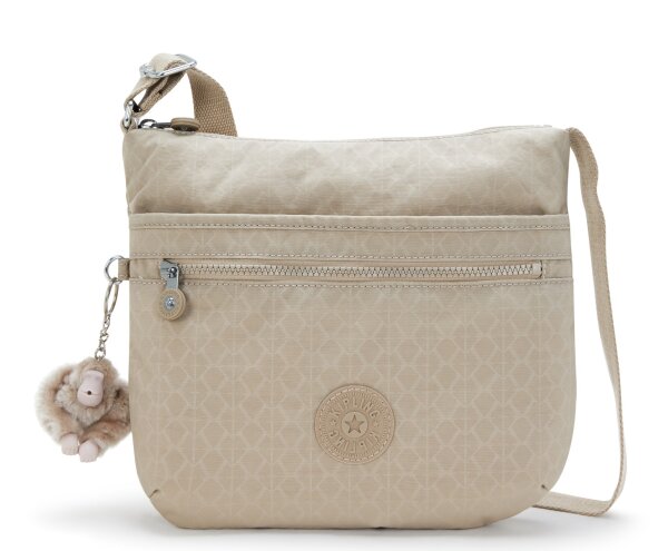 Kipling Arto Schultertasche 6 Liter K10878 Signature Beige Embossi