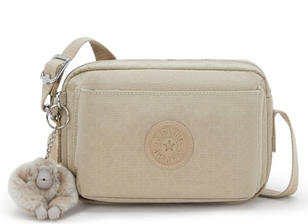 Kipling Abanu 2 Liter Umhängetasche KI7248 Signature Beige Embossed