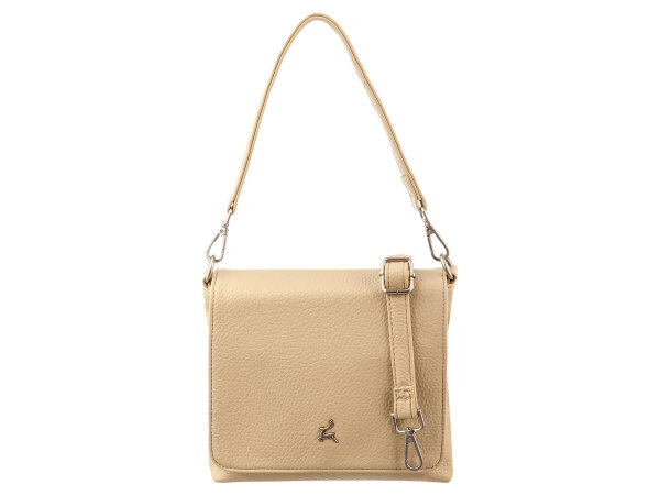 Prato S035-G genarptes PU Umhängetasche Handtasche dark beige