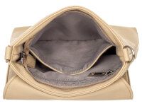 Prato S035-G genarptes PU Umhängetasche Handtasche dark beige