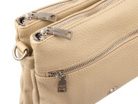 Prato S017-G genarptes PU Umhängetasche Handtasche dark beige