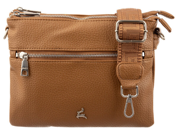 Prato S017-G genarptes PU Umhängetasche Handtasche mocha