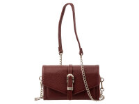 Prato S033-G Umhängetasche genarbtes PU Clutch burgundy
