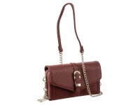 Prato S033-G Umhängetasche genarbtes PU Clutch burgundy