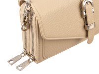 Prato S033-G Umhängetasche genarbtes PU Clutch dark beige