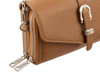 Prato S033-G Umhängetasche genarbtes PU Clutch mocha