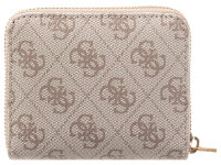 GUESS SWSG7459137 LAUREL II SLG SMALL ZIP AROUND Woman Portmonnaies dark taupe logo