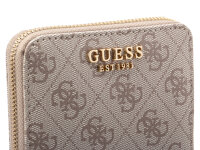 GUESS SWSG7459137 LAUREL II SLG SMALL ZIP AROUND Woman Portmonnaies dark taupe logo
