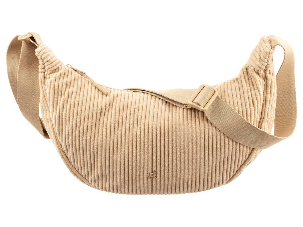 Prato SC07-1 zeitlose Crossover Bag aus Breitcord Moonbag light beige
