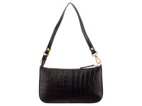 Prato Umhängetasche J158-KR-M Handtasche Damen Rindleder black