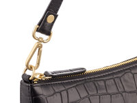 Prato Umhängetasche J158-KR-M Handtasche Damen Rindleder black